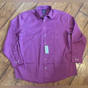 Stafford dress shirt men’s XL NWT purple button down Travel Easy Care Broadcloth